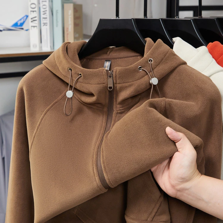 连帽开衫加绒加厚长袖2025卫衣男士秋冬季宽松保暖双面奥粒绒外套