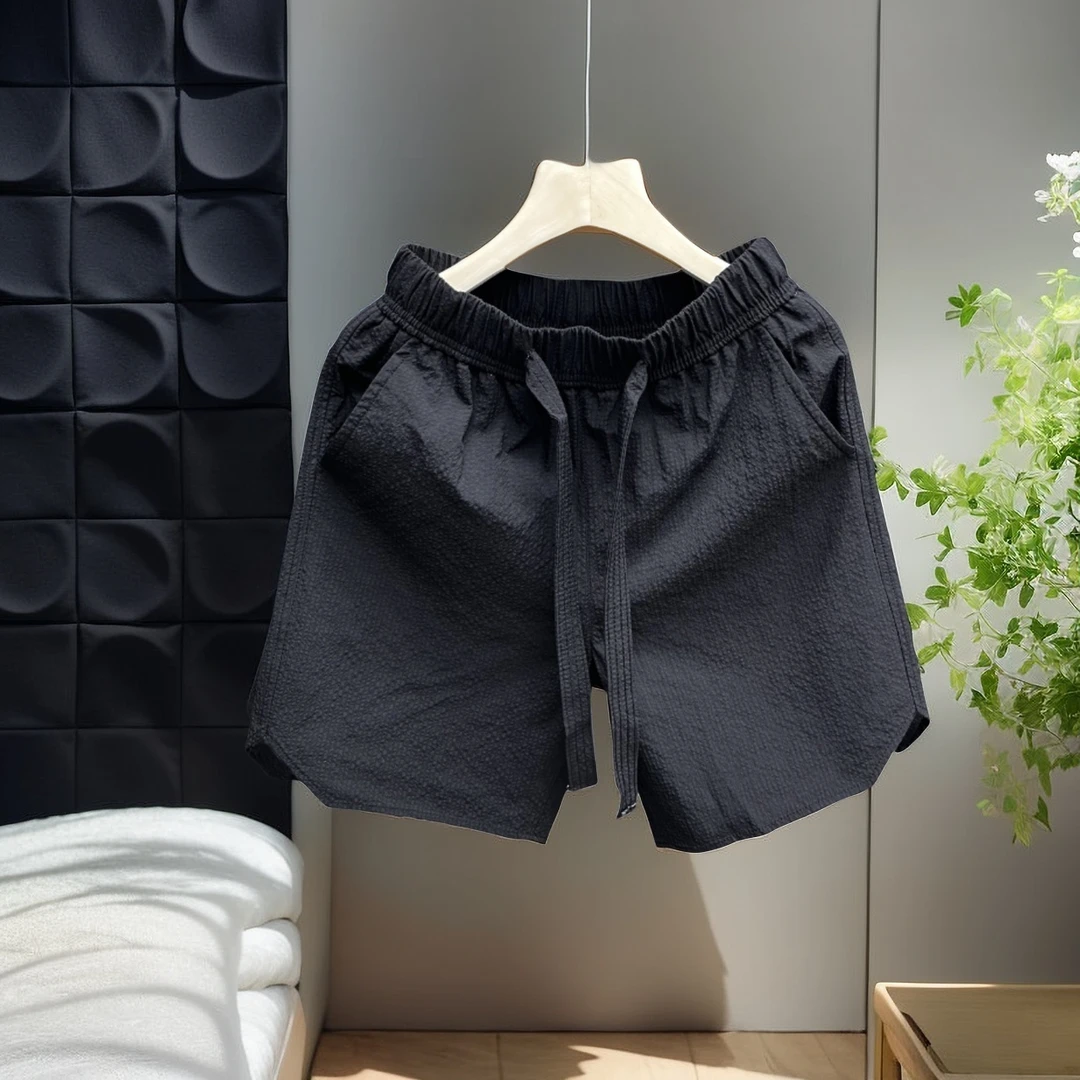 网红痞帅泡泡纱短裤男款夏季薄款美式复古速干工装裤男沙滩运动裤