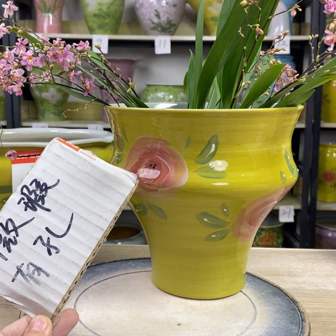 景德镇手工手绘陶瓷花盆