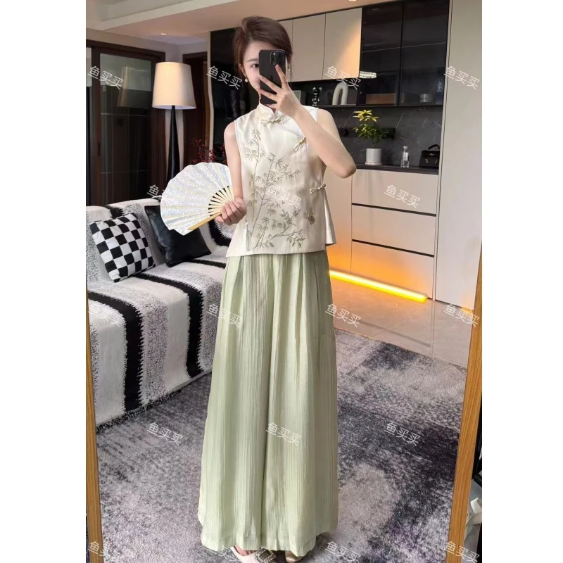 2025新款超火夏装一整套气质高级感独特超好看新中式国风套装裤女