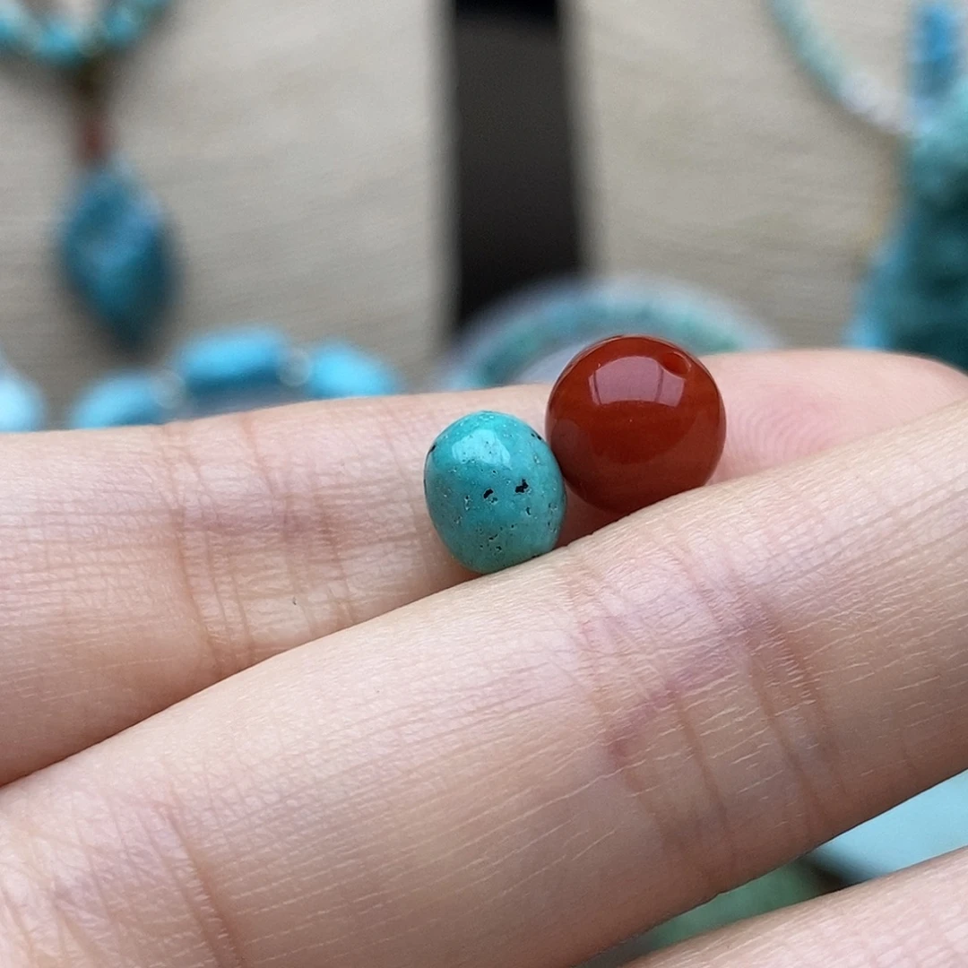 南红玛瑙未镶嵌福利玉化绿豆子