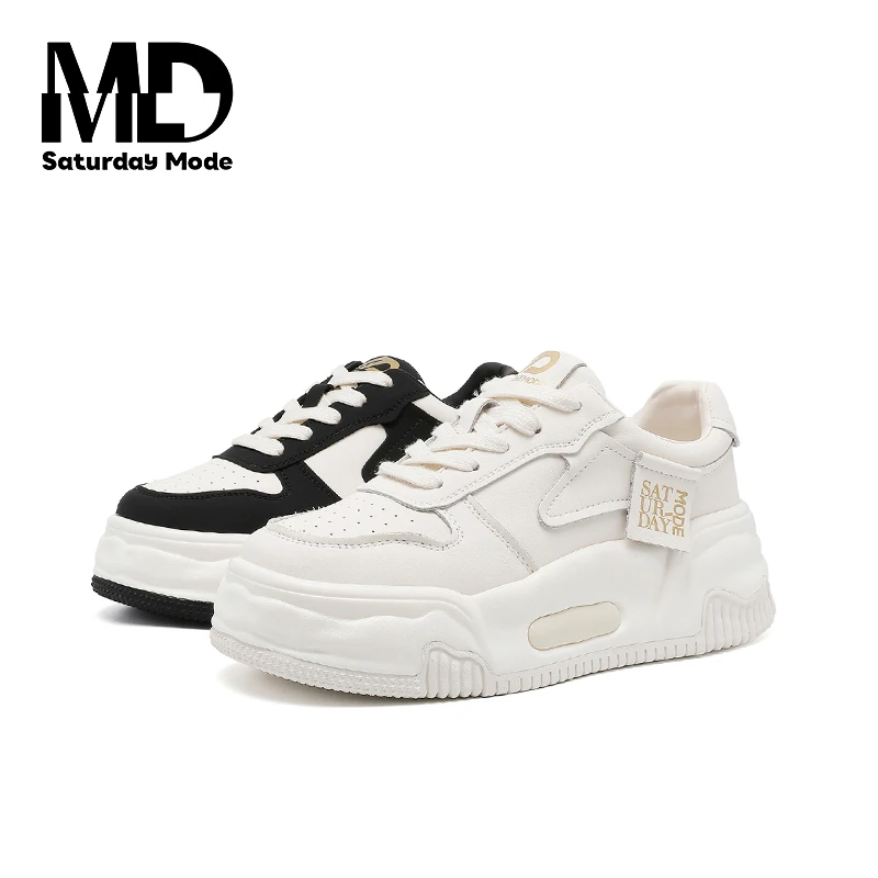 SATURDAYMODE棉花糖熊猫2025新款厚底小白鞋运动鞋休闲鞋l60
