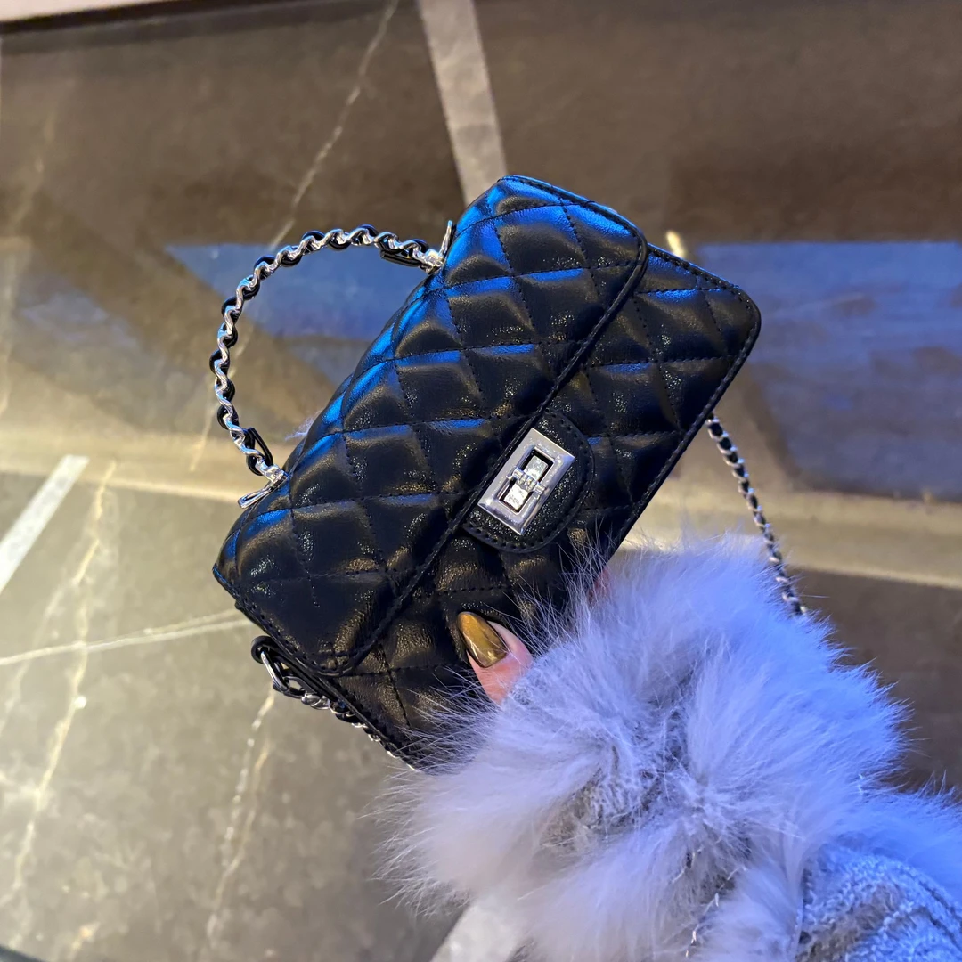 小香风菱格链条包多格层手拎包百搭轻奢斜挎包2025新款韩版单肩包