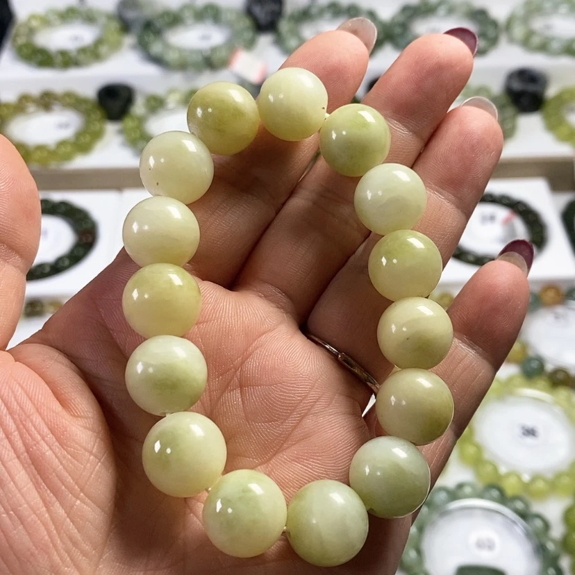 【闪购商品】未镶嵌蛇纹石玉手链卡14