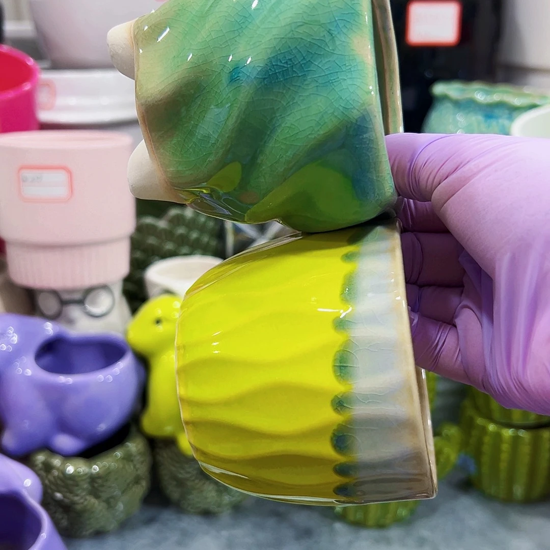 有孔外贸尾单陶瓷花盆凑单10米包邮