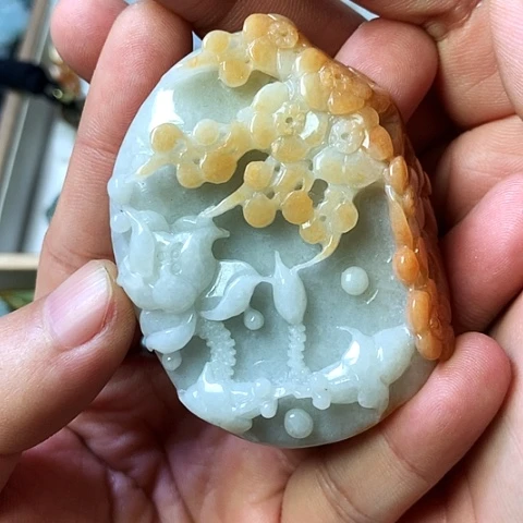颈饰未镶嵌翡翠福豆豆珠宝翡翠颈饰