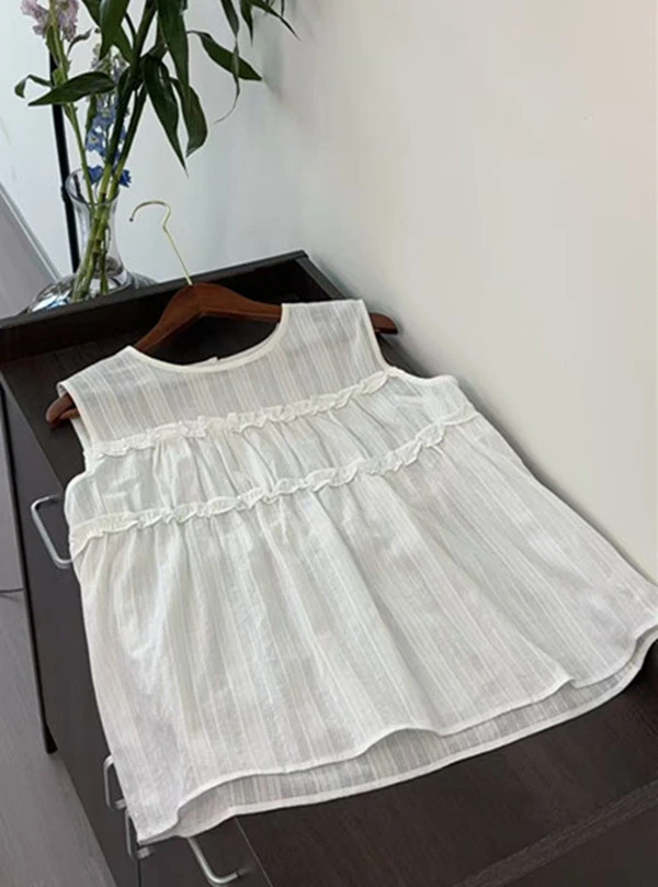 100%棉常规西域风夏装薄款风温婉风时尚休闲夏季无袖T恤N-25034