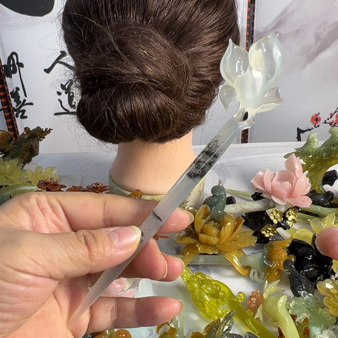 蛇纹石玉未镶嵌发饰