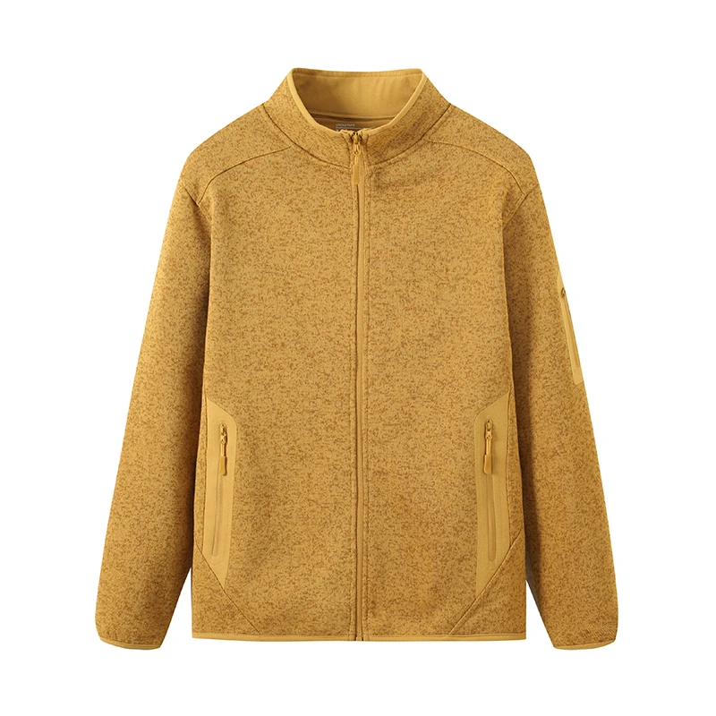 URZA&TAFR立领防风保暖休闲针织夹克秋冬款抓绒衫男女同款情侣款