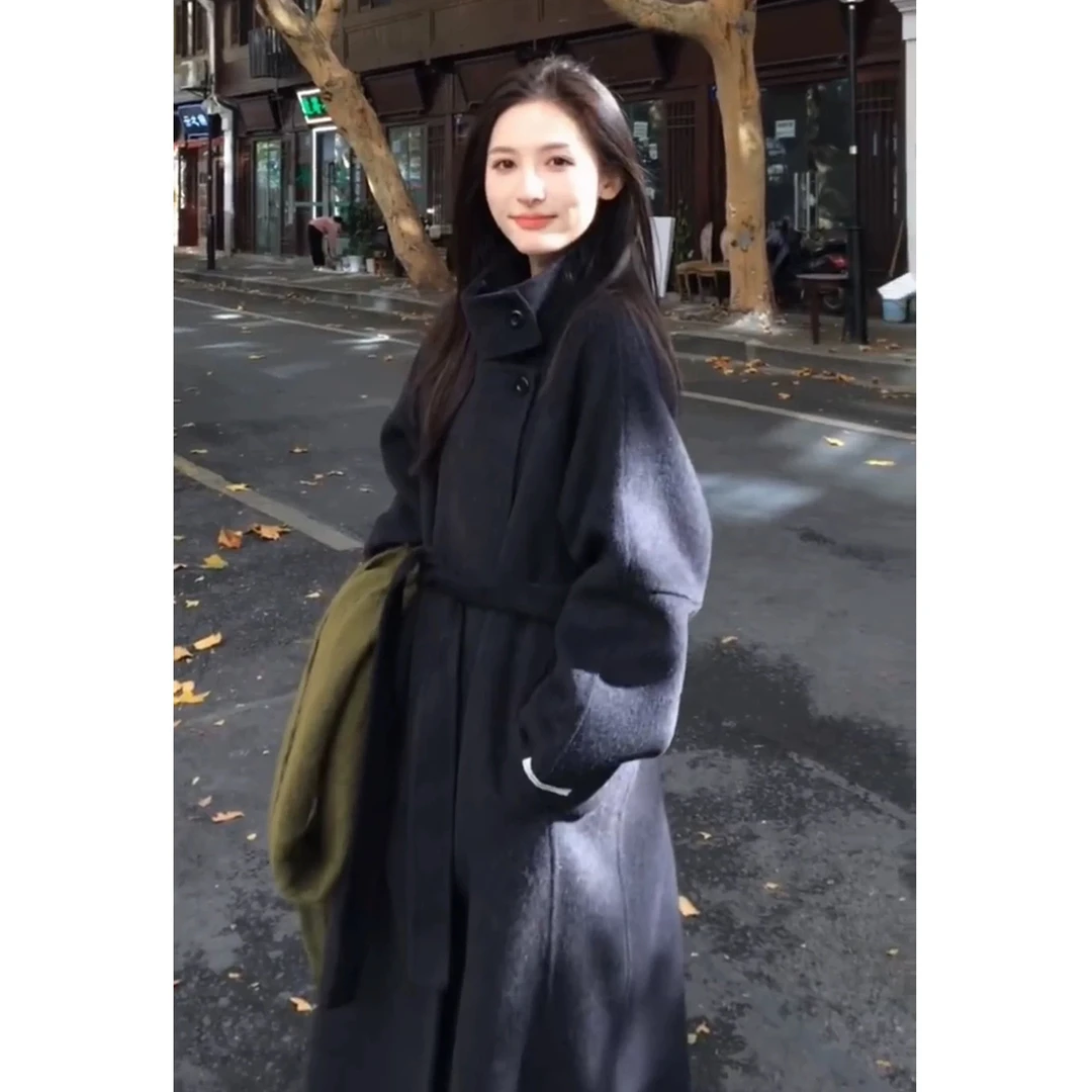 韩系呢子大衣女2025秋新款毛呢外套赫本风高级感气质正流行小个子