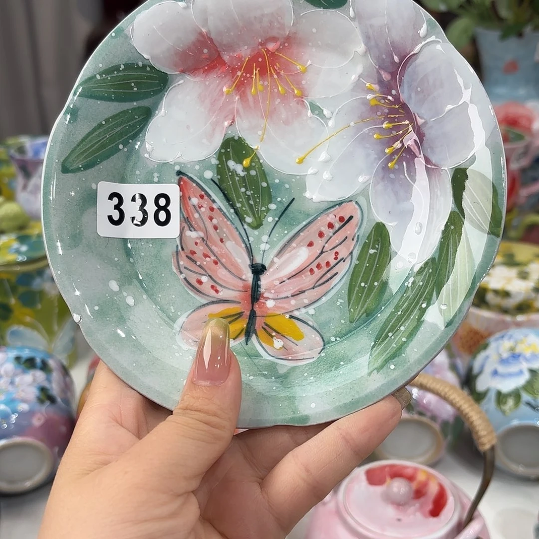 瓷片景德镇手绘高温釉下彩陶瓷茶具