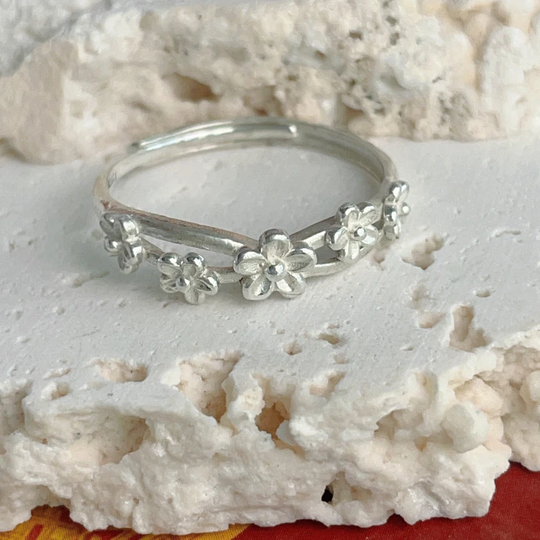 足银戒指 纯银戒指活口个性简约女款