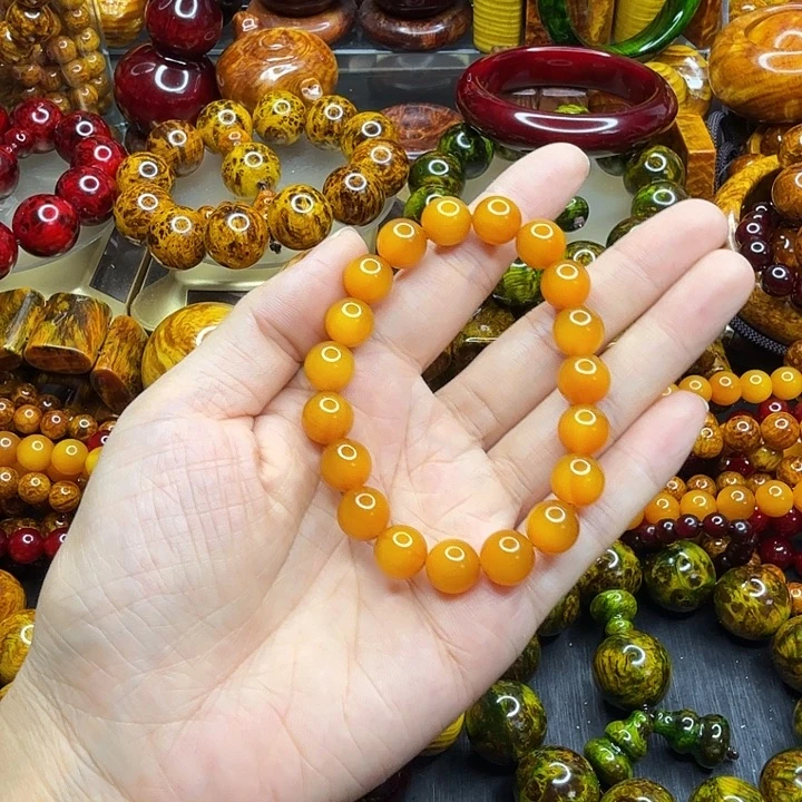 松木琥珀木文玩手串