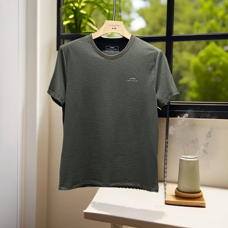 男士新款泡泡纱舒适透气