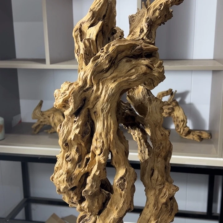 木石榴木风化镂空摆件