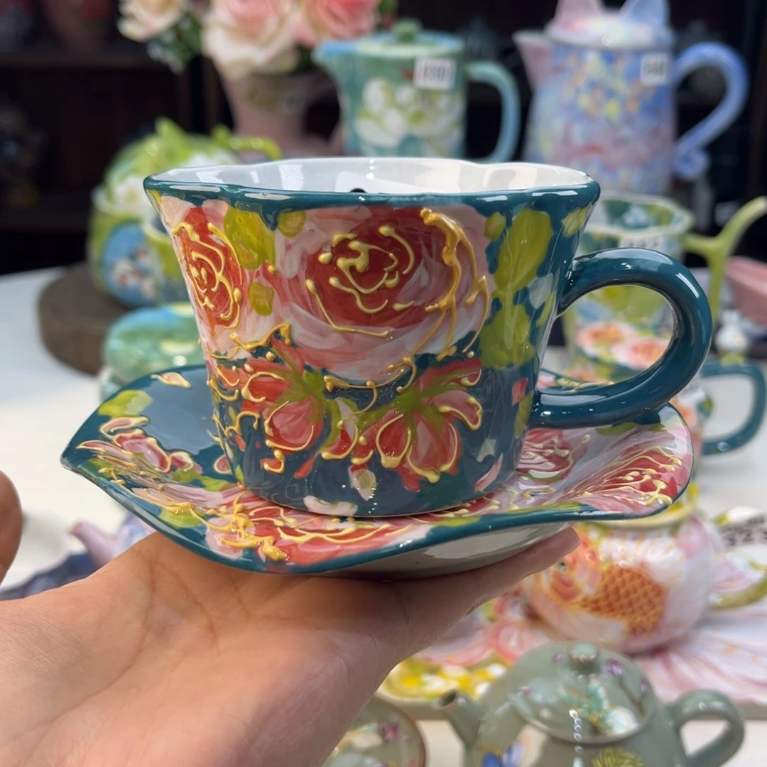 瓷片景德镇手工手绘陶瓷茶具