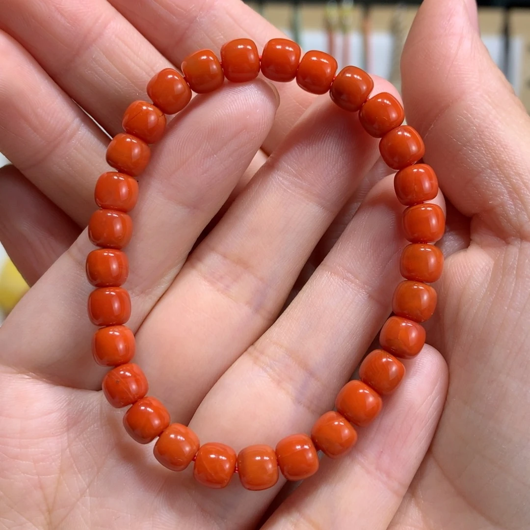 南红玛瑙手链未镶嵌6.5m m