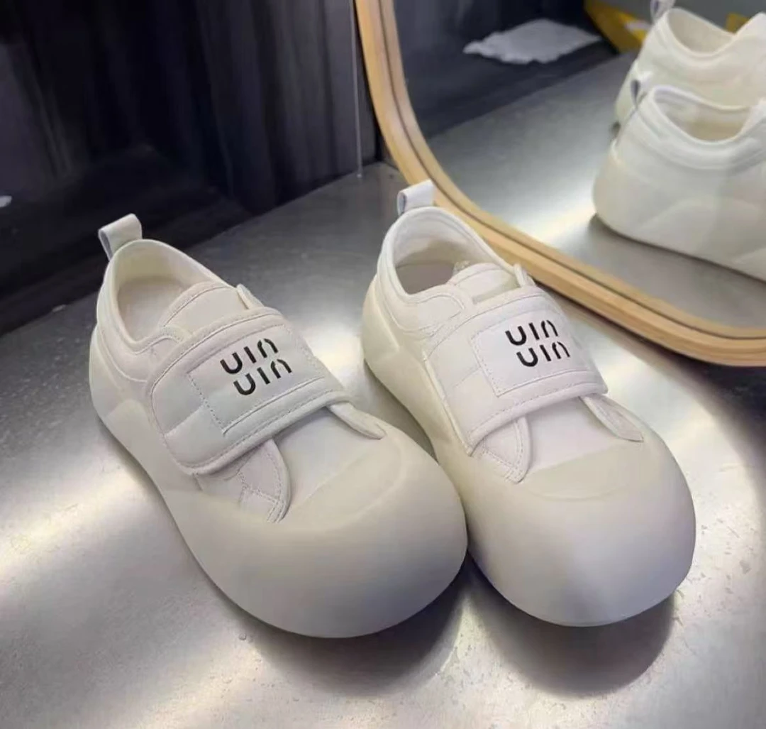 秋款圆头时尚魔术贴小白鞋9013-5白盒【丫】