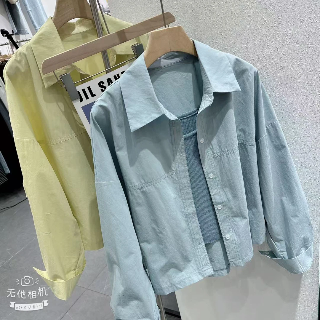 【慕.我们的店】韩版长袖简约纯色百搭休闲衬衣➕背心两件套