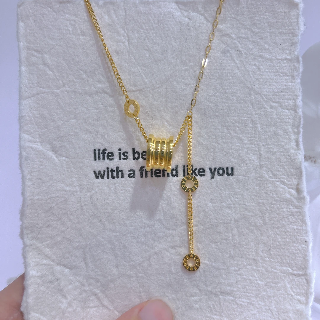 5G足金999时尚轻奢百搭AB链love大蛮腰套链