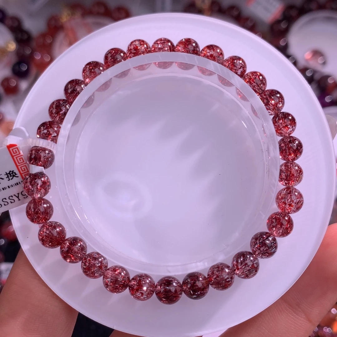 未镶嵌手链水晶烟花金草莓晶 6.5mm