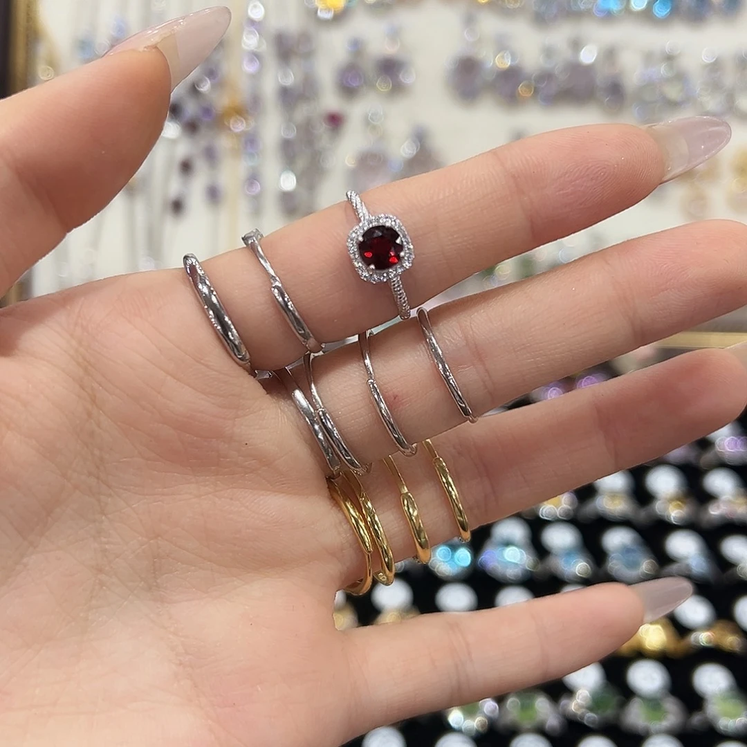 *****戒指石榴石银S925镶嵌