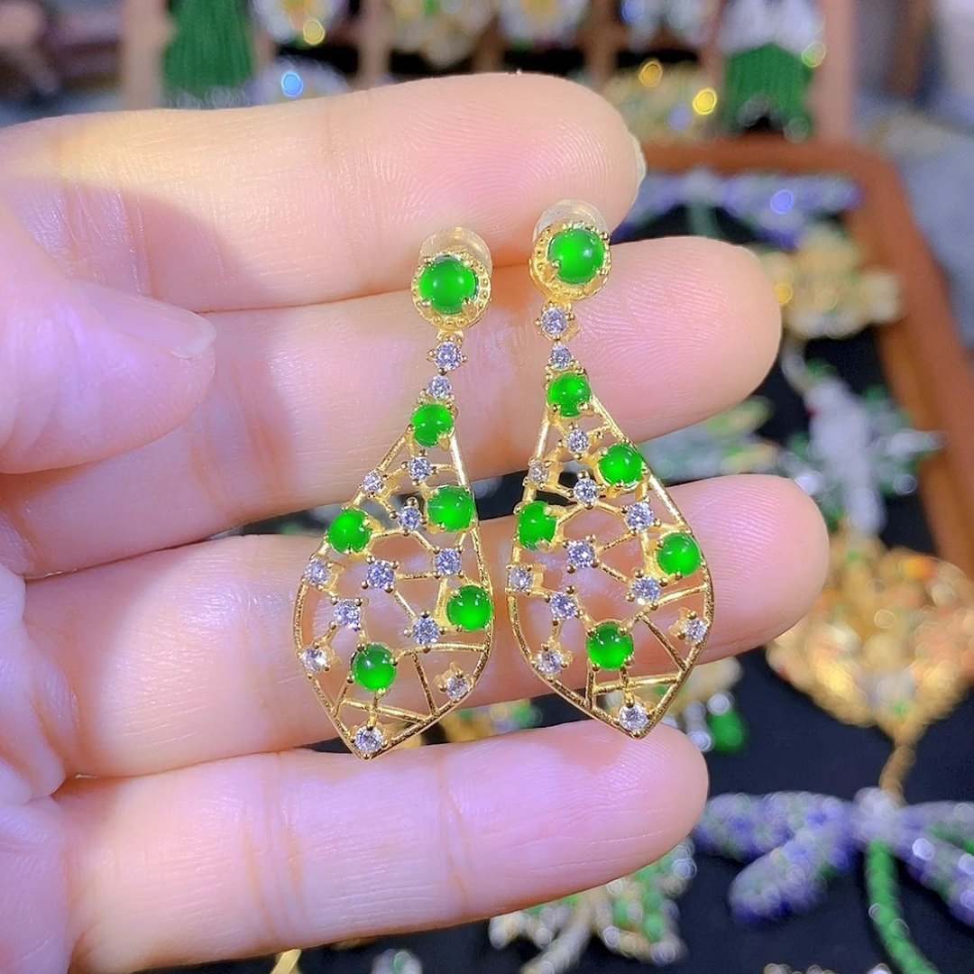 吊坠(不含链)银S925镶嵌翡翠