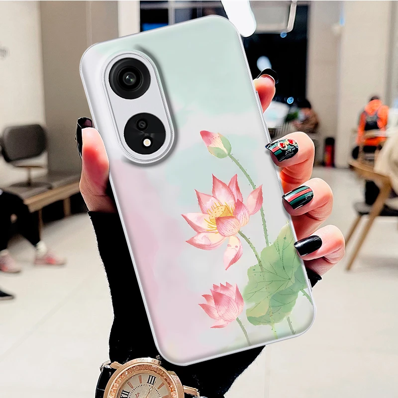 适用OPPOA1Pro手机壳高级感好运莲花水凝壳时尚潮防刮防摔保护套