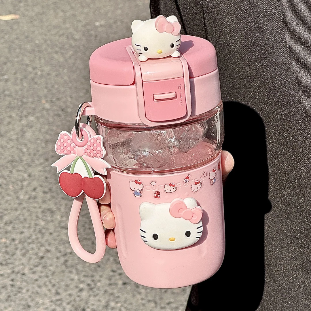 hellokitty水杯女生高颜值吸管直饮两用咖啡杯创意办公室泡茶杯子