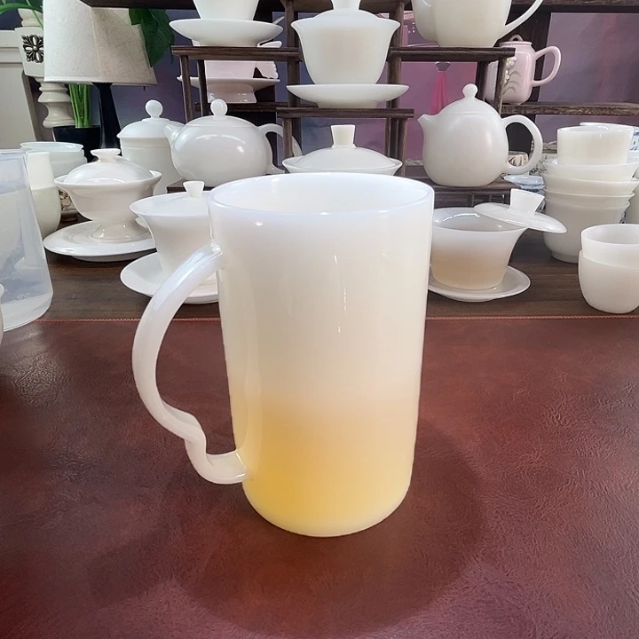 釉烧璞玉瓷400ml可乐杯水杯