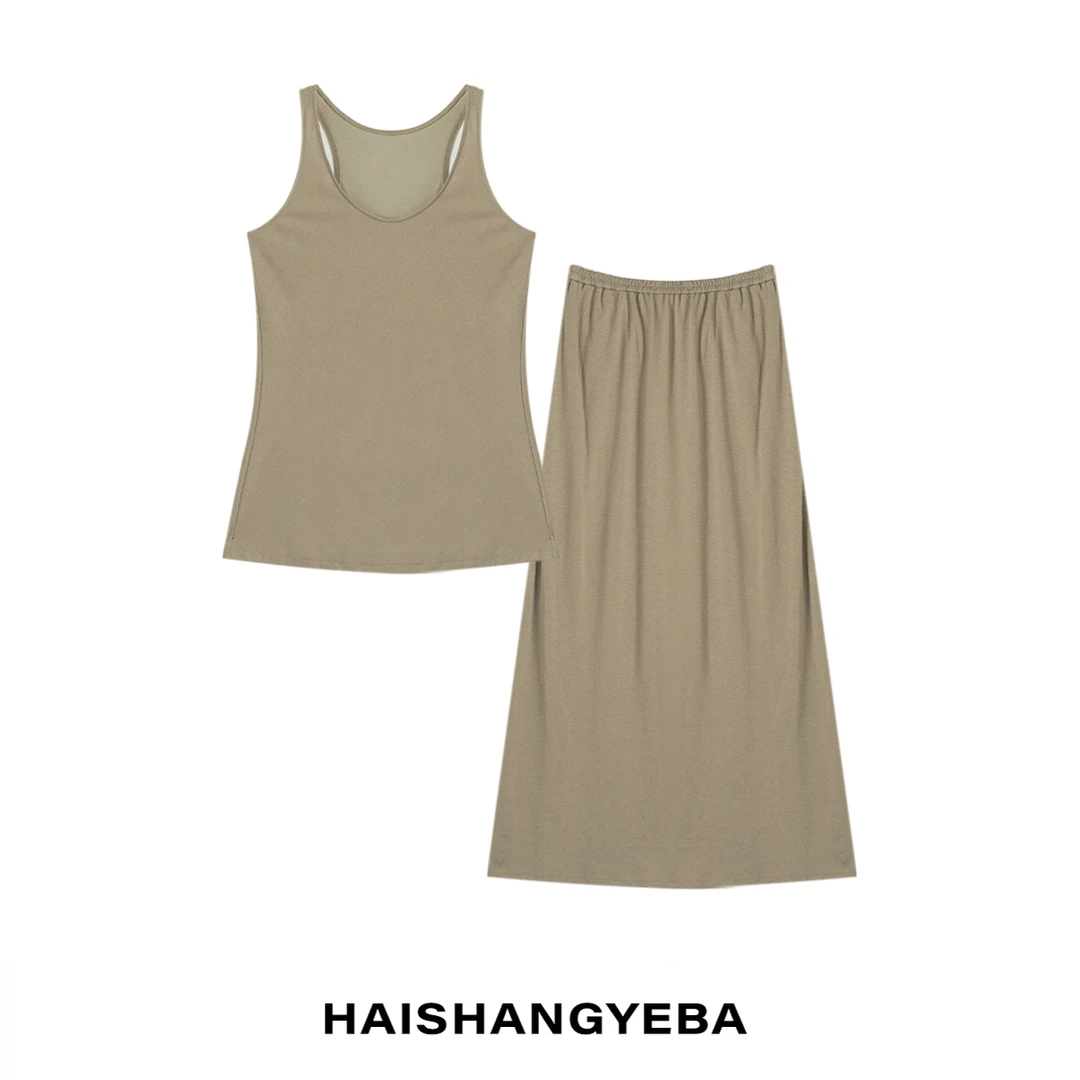 【海上叶爸】新款2025夏季百搭莱赛尔宽松休闲两件套