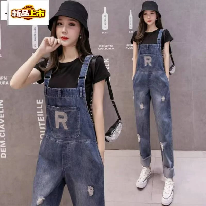 【401-500】时尚宽松背带裤阔腿牛仔裤复古显瘦设计感直筒高腰合集