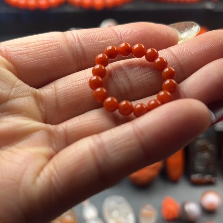 南红玛瑙戒圈未镶嵌