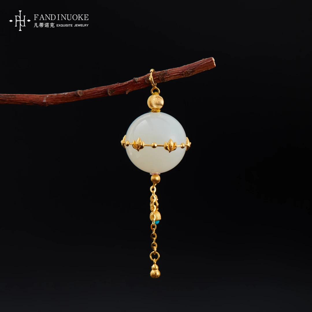 【加加专属】 18K白玉圆珠吊坠多样性发一#XYGD082025-A