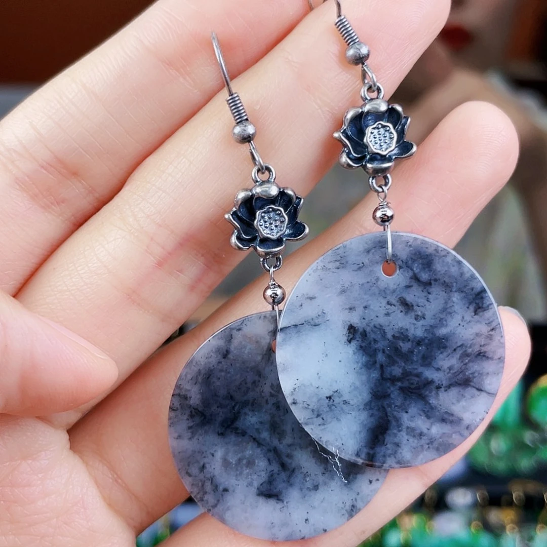 翡翠未镶嵌耳饰饰品