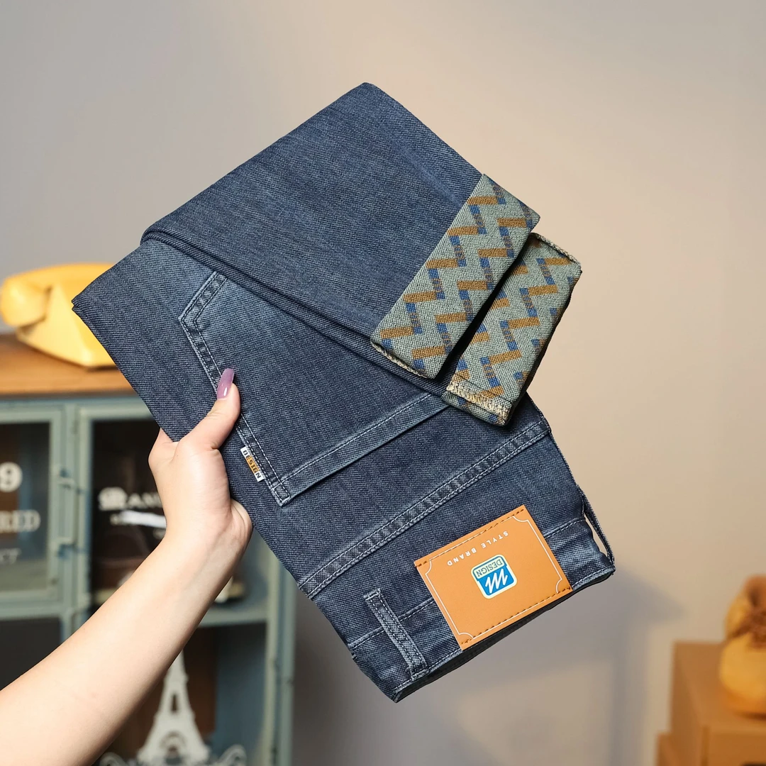 2025年夏潮牌百搭牛仔男士修身直筒男士牛仔裤休闲男士薄款长裤