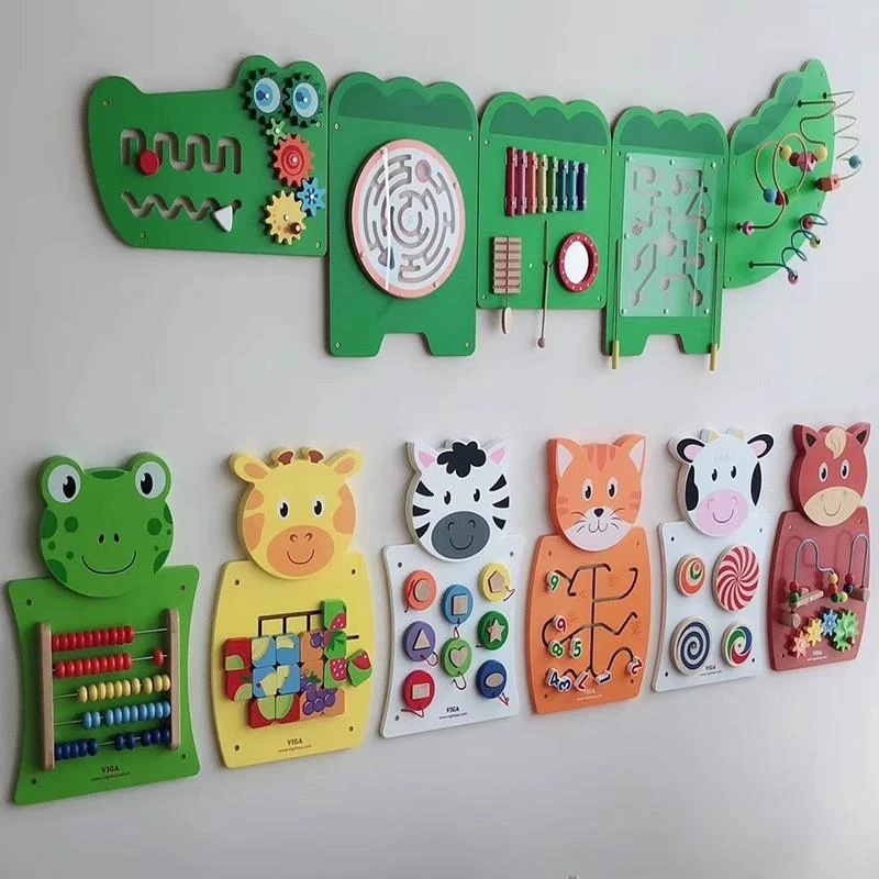 幼儿园走廊墙面玩具儿童多功能早教益智卡通动物操作板唯嘉游戏板