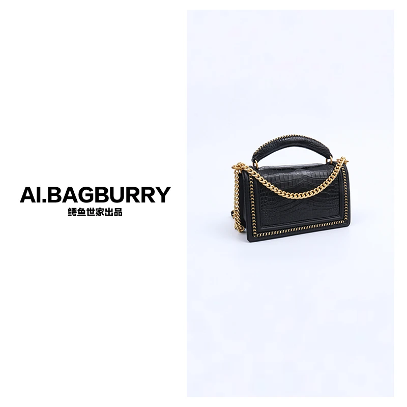 私订达人2025年春夏新款女士真皮百搭时尚鳄鱼皮斜跨女包