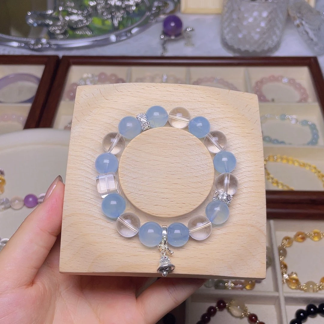 水晶手链合金海蓝宝白水专属链接