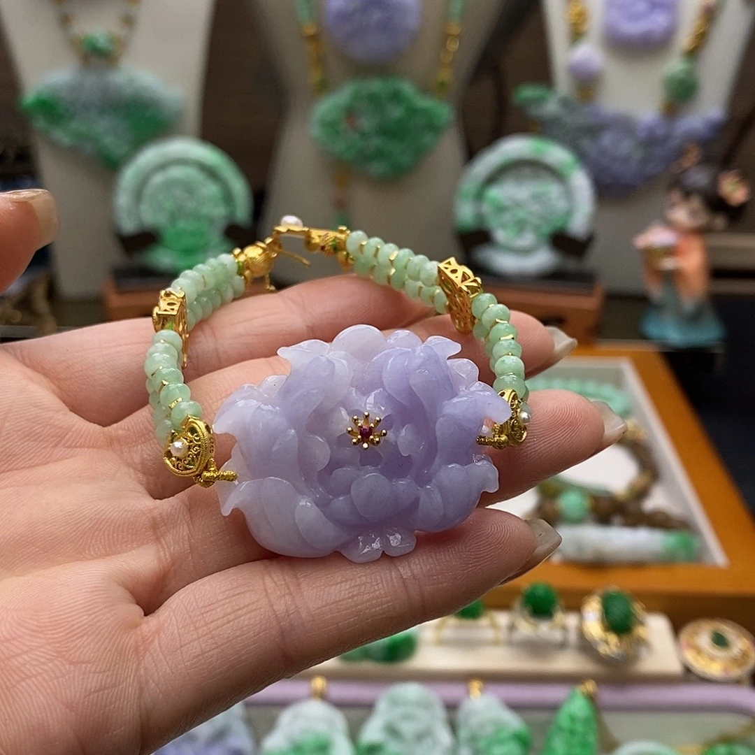 翡翠未镶嵌颈饰天然