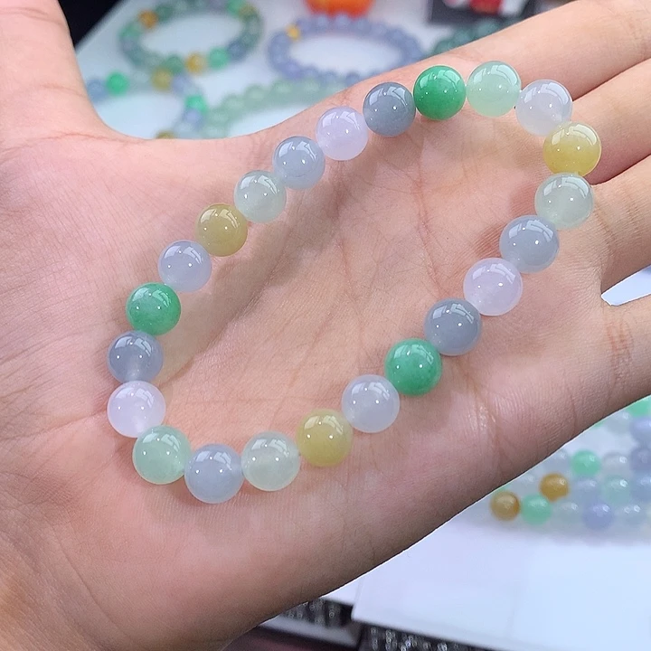 翡翠未镶嵌手链冰多宝手串