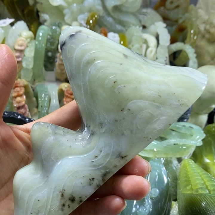 岫玉未镶嵌岫玉笔架摆件
