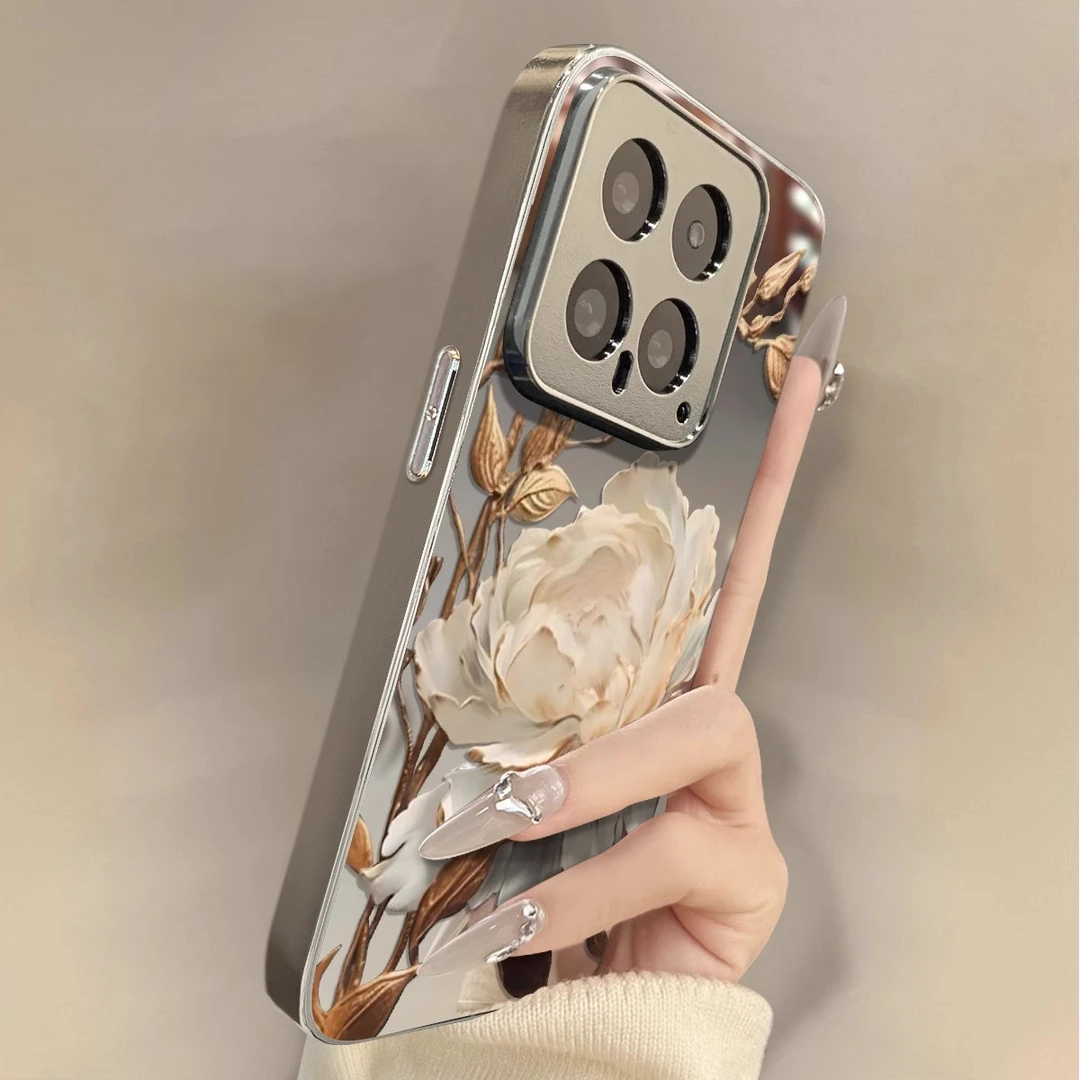 优雅金莲适用小米15pro手机壳春夏新女款小众超薄高级感创意防摔