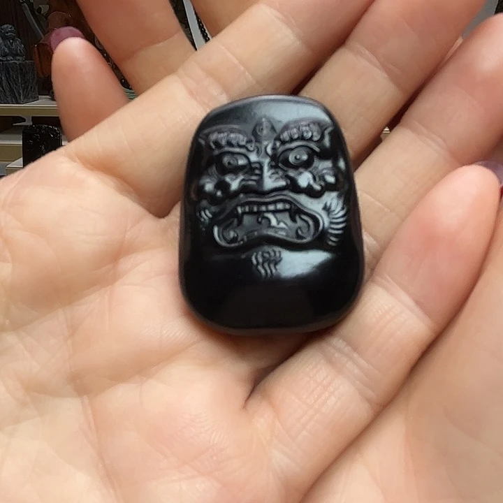 和田玉（墨玉）未镶嵌颈饰大黑天