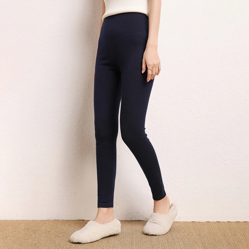 chujiannong初见侬68支精纺纯羊绒高弹紧身女士打底裤可外穿