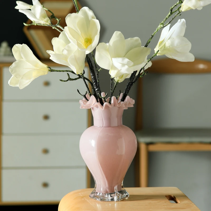法式琉璃美人花瓶复古高级感家居装饰插花器摆件客厅玄关餐桌摆件