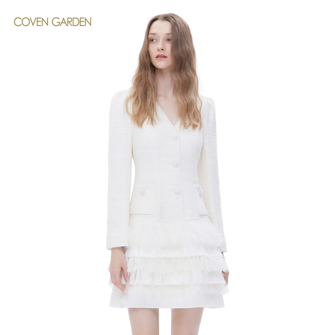 【陈大可】名媛流苏蛋糕连衣裙CTA1082090 COVEN GARDEN