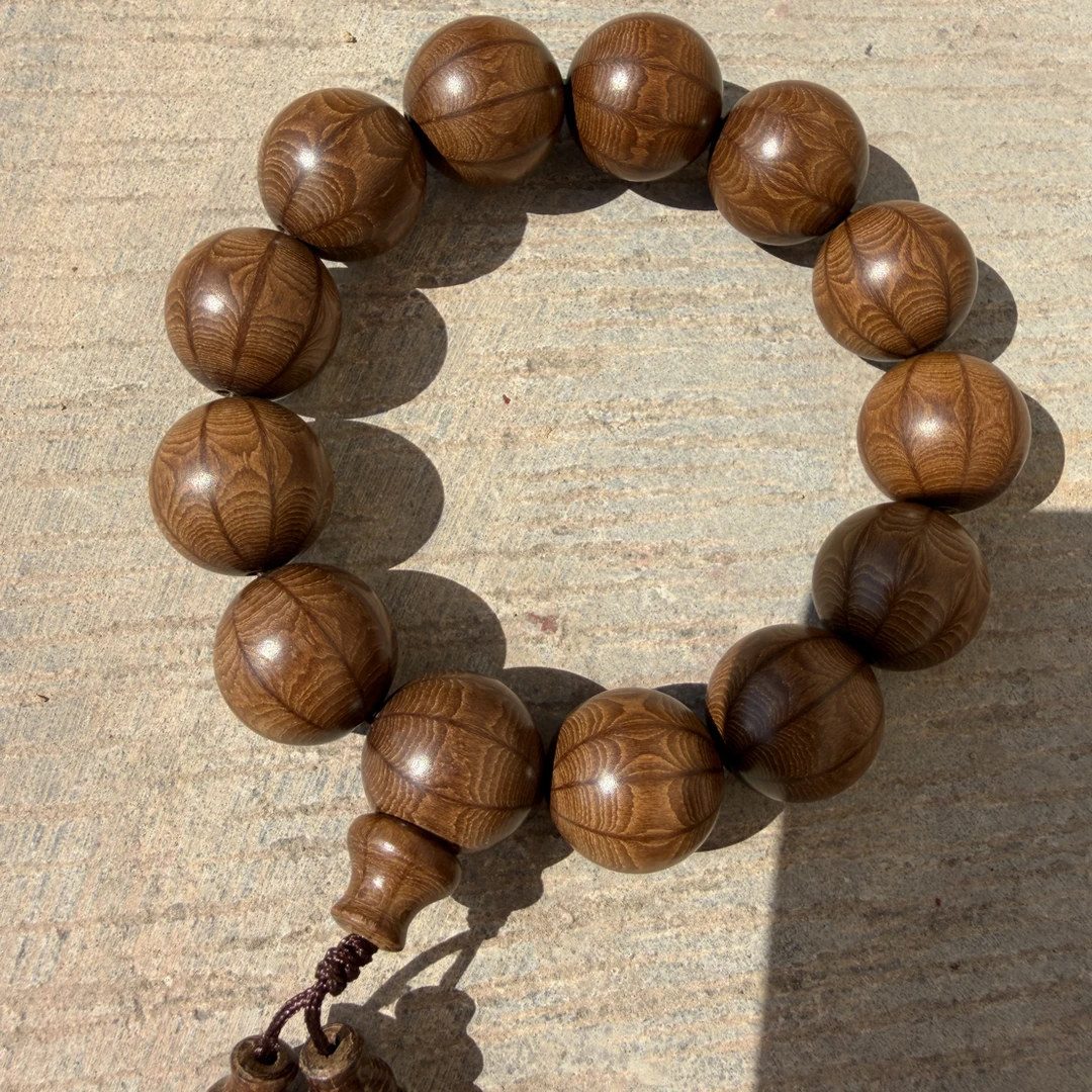 非金属木质手链 五台九道木天然老料手串精美纹路 降龙木念珠