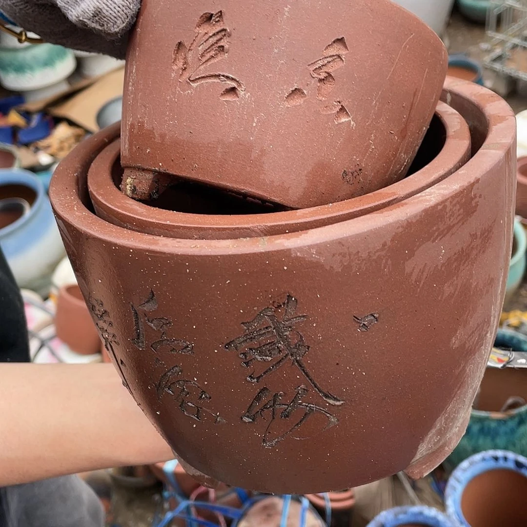 红陶宜兴紫砂花盆