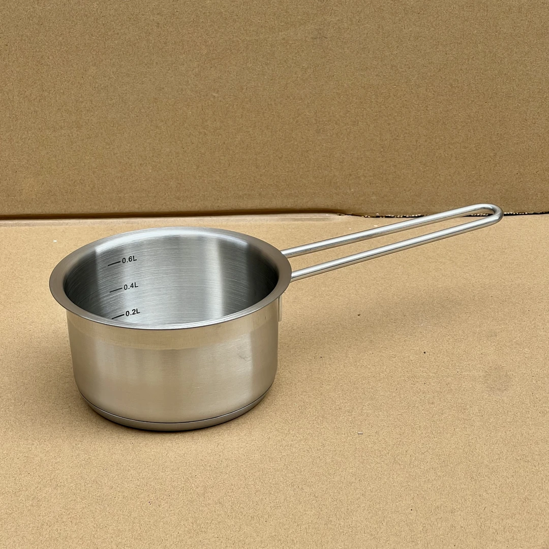 B6 12X7cm 泼油锅18/10不锈钢奶锅小奶锅小孩辅食锅热奶锅外贸